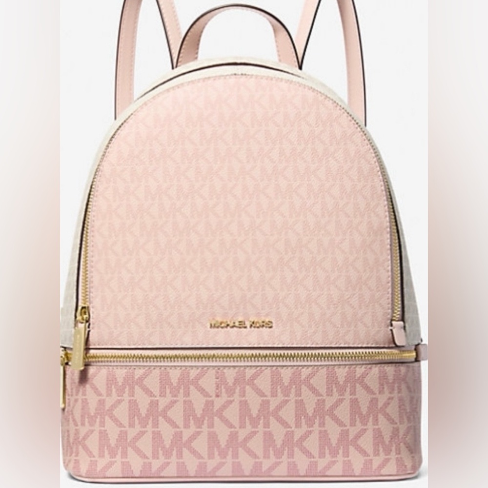 Michael Kors RHEA MEDIUM COLOR-BLOCK SIGNATURE LOGO BACKPACK
